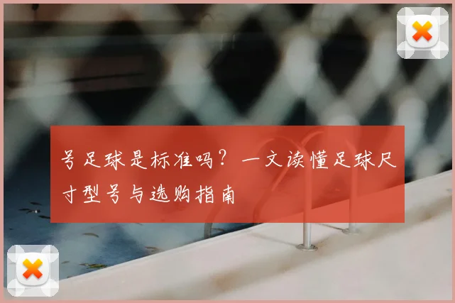 号足球是标准吗？一文读懂足球尺寸型号与选购指南